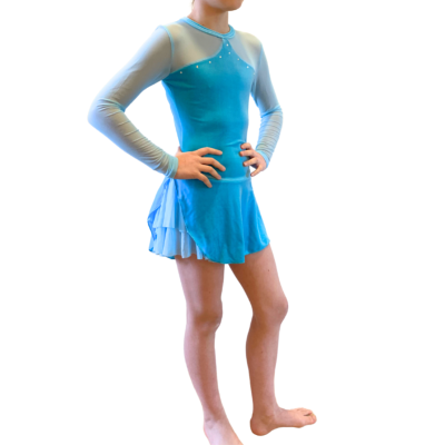 Tunique de patinage - Chloe Noel  Velours bleu Svaroski