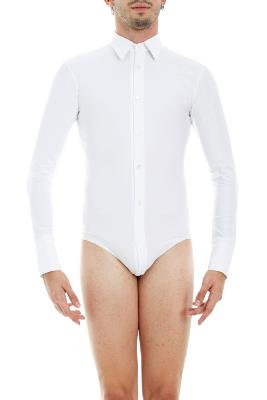 Homme Chemise blanche justaucorps